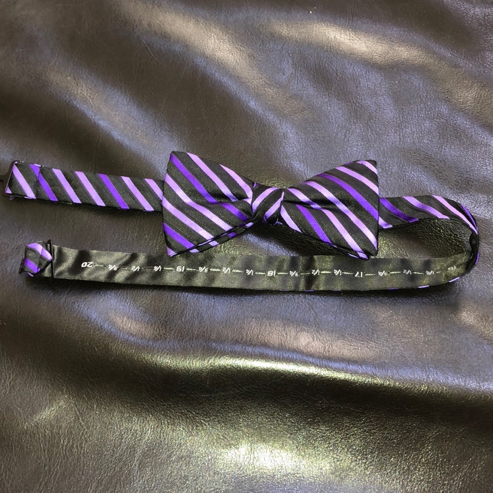 APT.9 purple and black bow tie